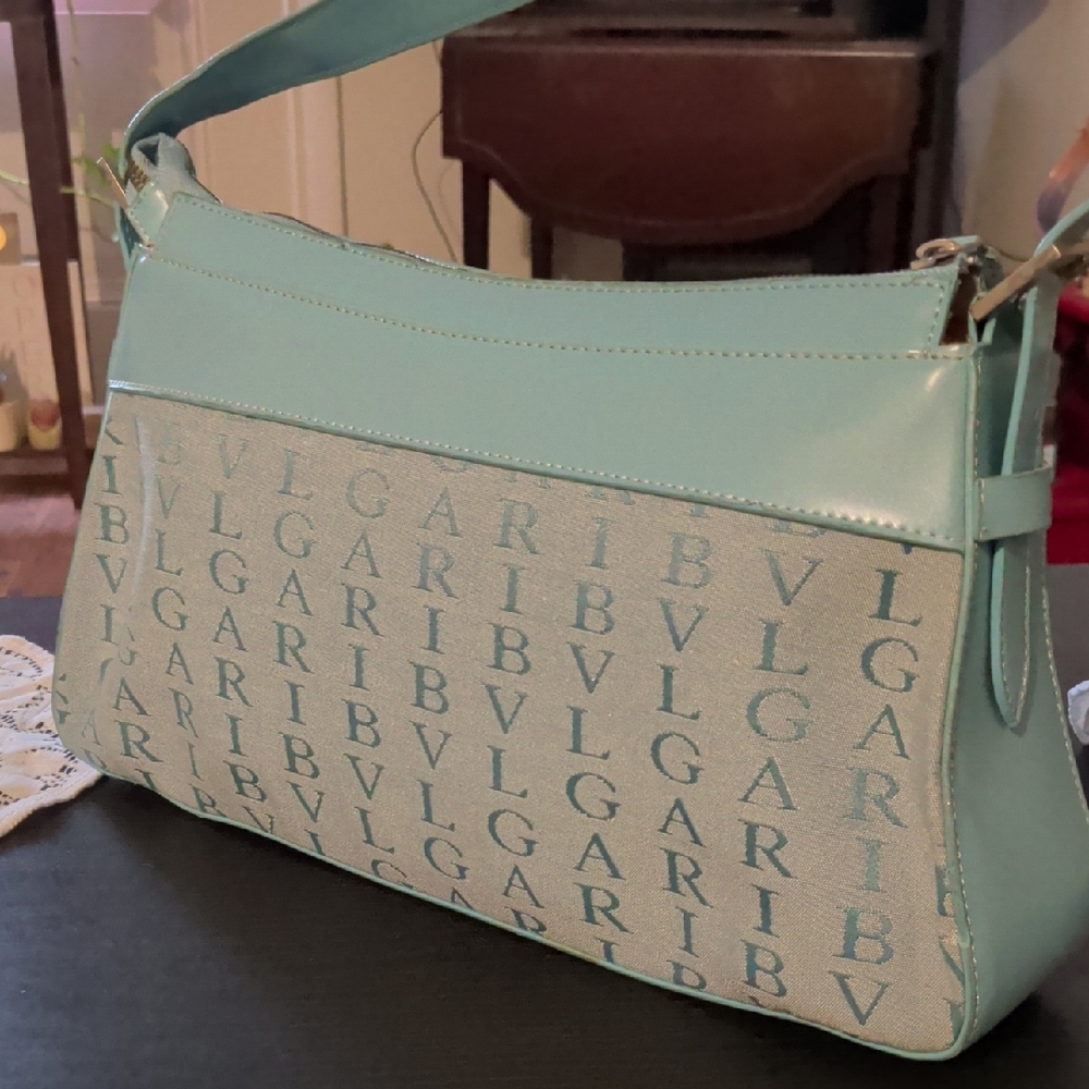 SOlD! Bulgari Blue and Cream Women's Bag